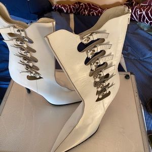 White Leather boot